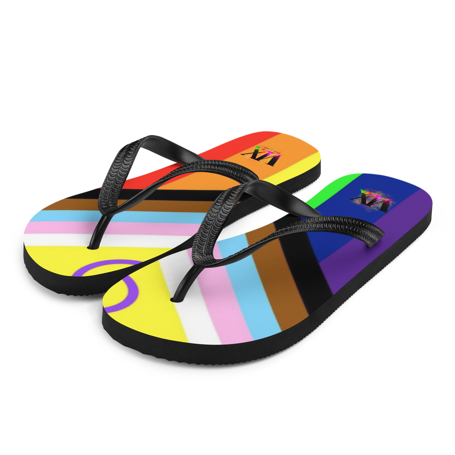 VOCE LINDX Intersex Pride Flip‑Flops – Rubber Sole with Soft Lined Strap &amp; Non‑Slip Grip – Inclusive Summer Footwear