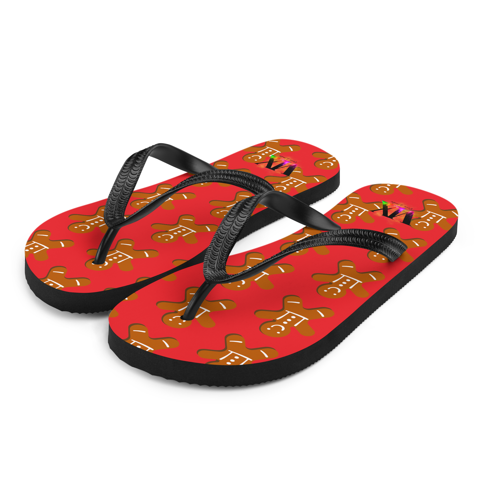 VOCE LINDX Christmas Cookies Flip‑Flops – Festive Design, Cushioned Sole &amp; Non‑Slip Grip – Seasonal Summer Footwear