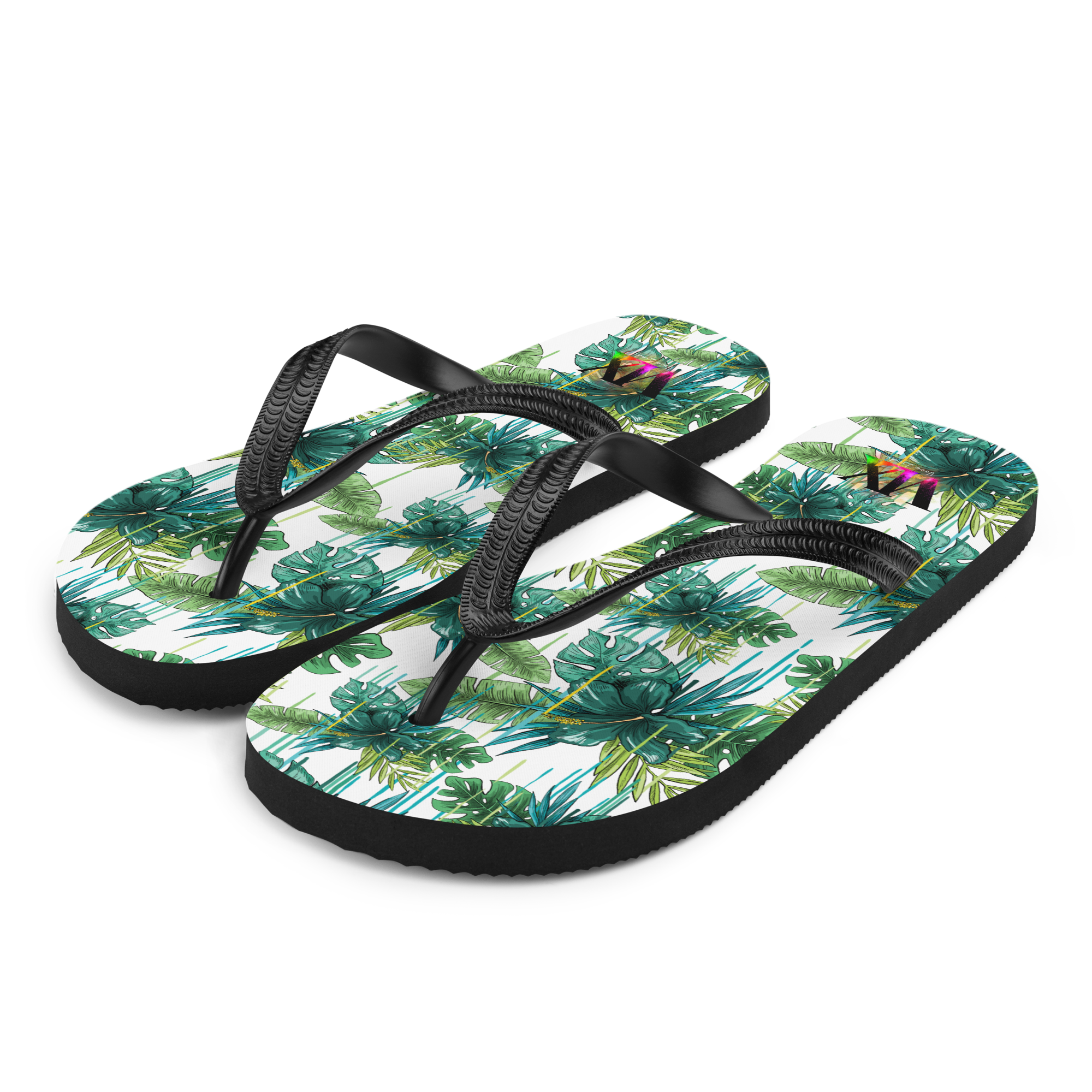 VOCE LINDX Green Flower Flip‑Flops – Floral Design, Cushioned Sole &amp; Non‑Slip Grip – Lightweight Summer Footwear