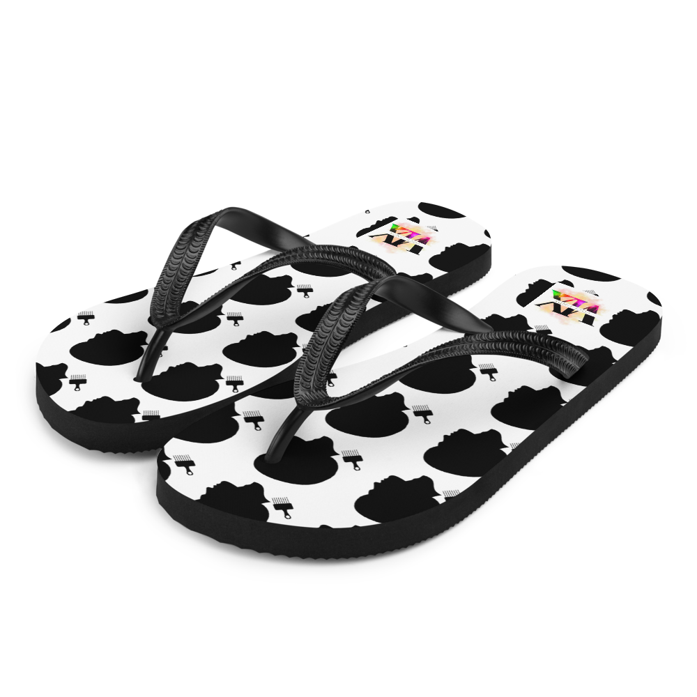 Black Power Flip-Flops – Cushioned Sole Sandals with Empowerment Fist Design | Bold Statement Footwear