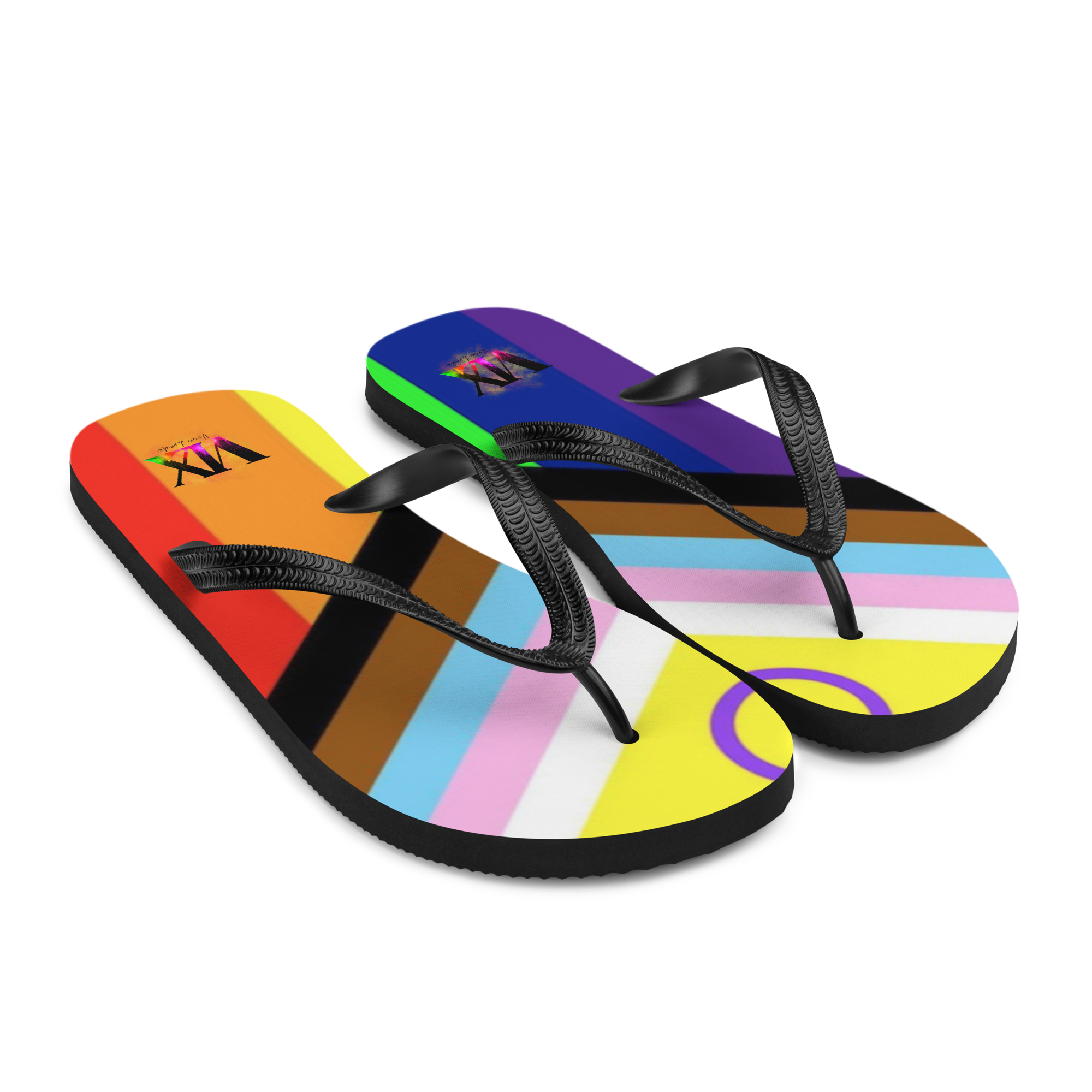 VOCE LINDX Intersex Pride Flip‑Flops – Rubber Sole with Soft Lined Strap &amp; Non‑Slip Grip – Inclusive Summer Footwear