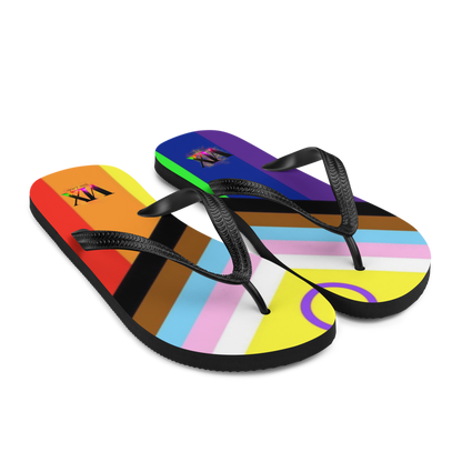 VOCE LINDX Intersex Pride Flip‑Flops – Rubber Sole with Soft Lined Strap &amp; Non‑Slip Grip – Inclusive Summer Footwear