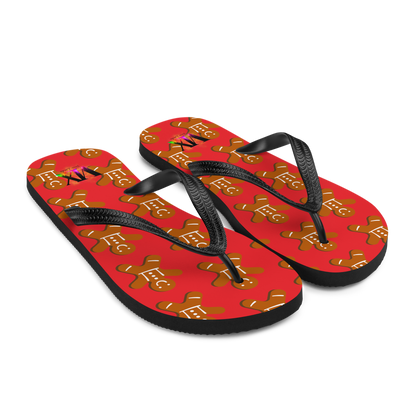 VOCE LINDX Christmas Cookies Flip‑Flops – Festive Design, Cushioned Sole &amp; Non‑Slip Grip – Seasonal Summer Footwear