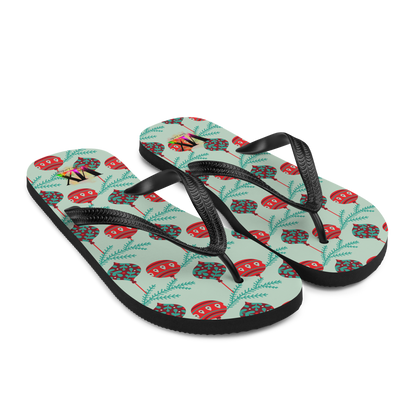 VOCE LINDX Christmas Baubles Flip‑Flops – Festive Ornament Print, Cushioned Sole &amp; Non‑Slip Grip – Fun Seasonal Footwear