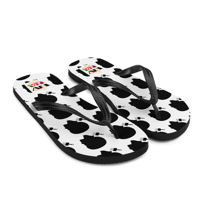 Black Power Flip-Flops – Cushioned Sole Sandals with Empowerment Fist Design | Bold Statement Footwear
