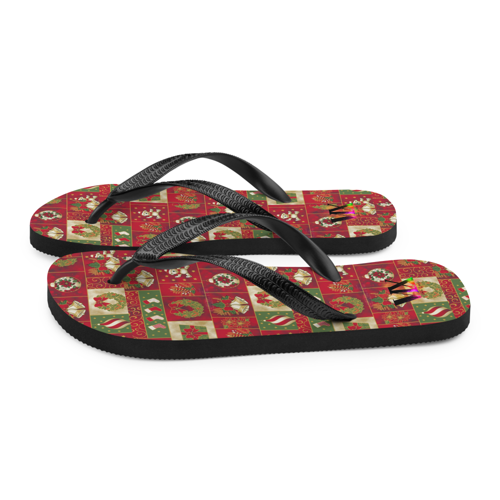 Christmas Santa Red Flip-Flops – Holiday Sandals with Cushioned Sole | Festive Footwear for Christmas Cheer