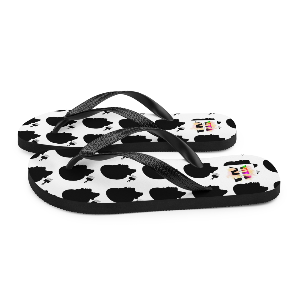 Black Power Flip-Flops – Cushioned Sole Sandals with Empowerment Fist Design | Bold Statement Footwear