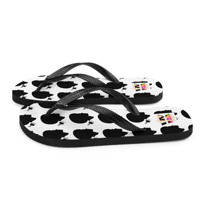 Black Power Flip-Flops – Cushioned Sole Sandals with Empowerment Fist Design | Bold Statement Footwear