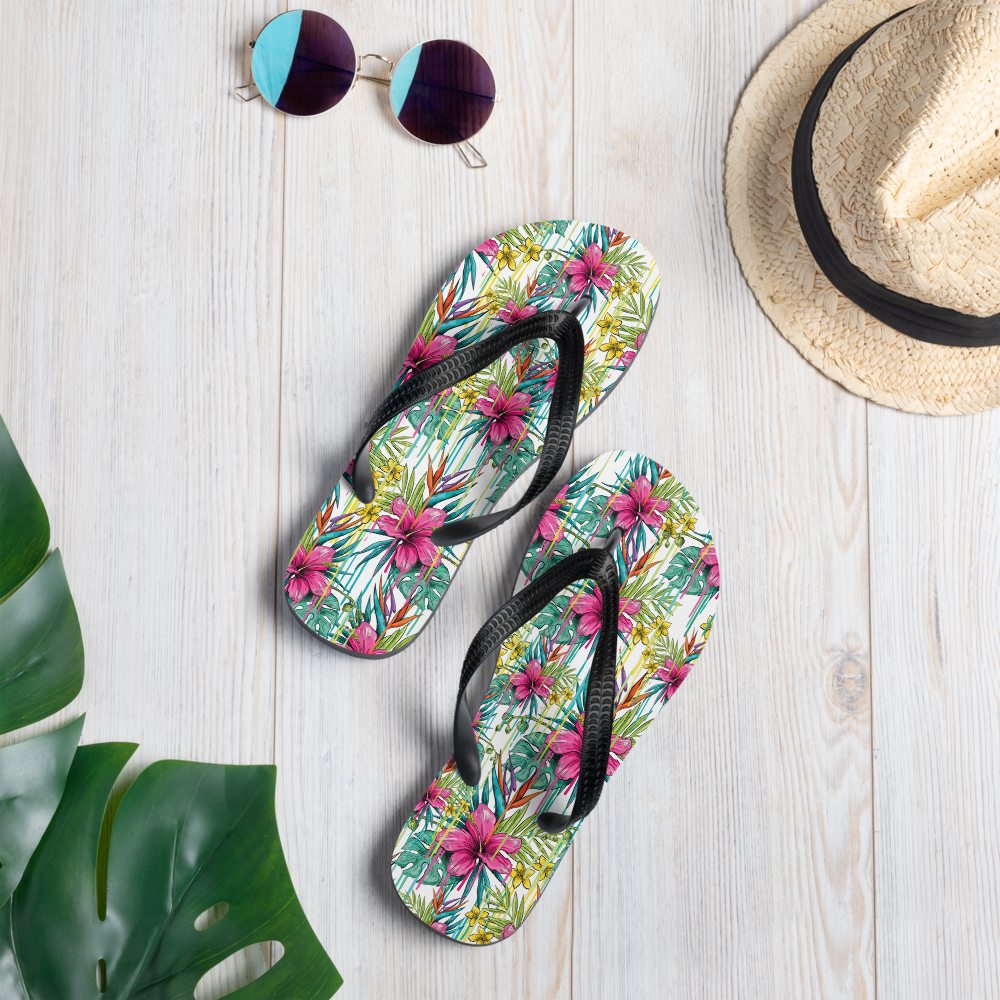 VOCE LINDX Pink Flower Flip Flops – Floral Design, Cushioned Sole &amp; Non-slip Grip – Lightweight Summer Footwear