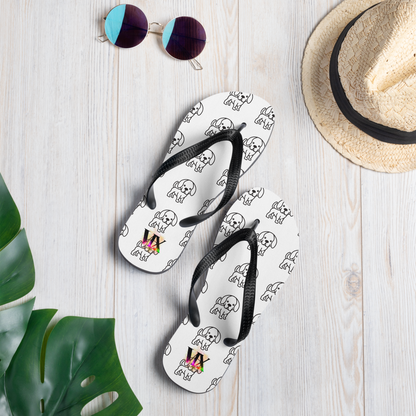 Dog Print Flip-Flops – Fun Canine Design Sandals with Cushioned Sole | Comfortable Footwear for Dog Lovers
