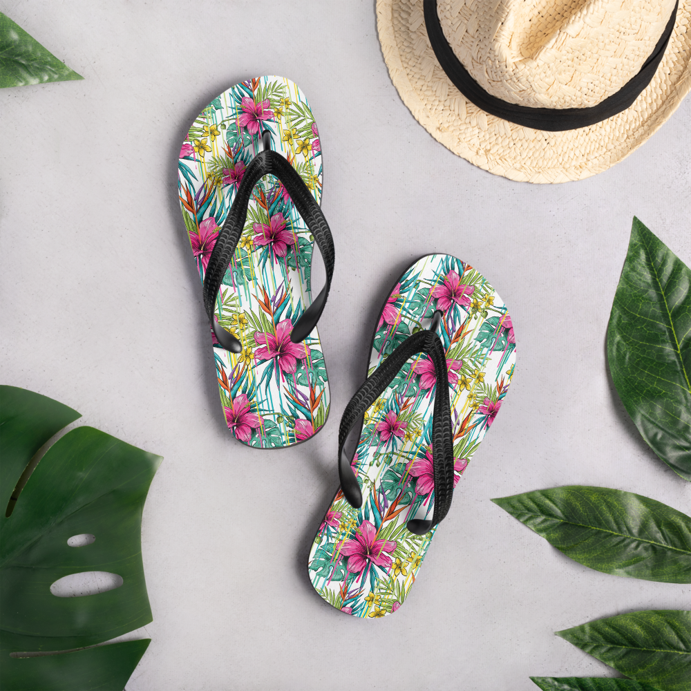 VOCE LINDX Pink Flower Flip Flops – Floral Design, Cushioned Sole &amp; Non-slip Grip – Lightweight Summer Footwear