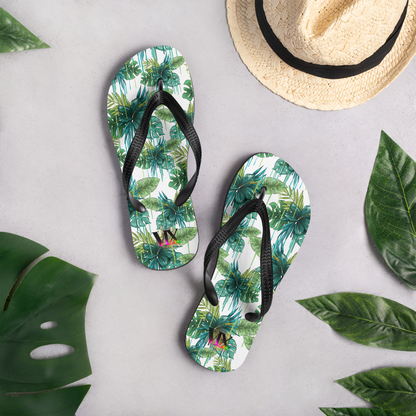 VOCE LINDX Green Flower Flip‑Flops – Floral Design, Cushioned Sole &amp; Non‑Slip Grip – Lightweight Summer Footwear