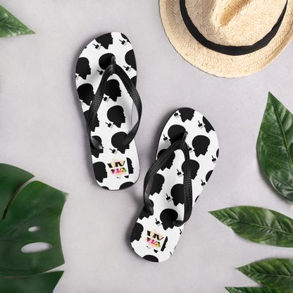 Black Power Flip-Flops – Cushioned Sole Sandals with Empowerment Fist Design | Bold Statement Footwear