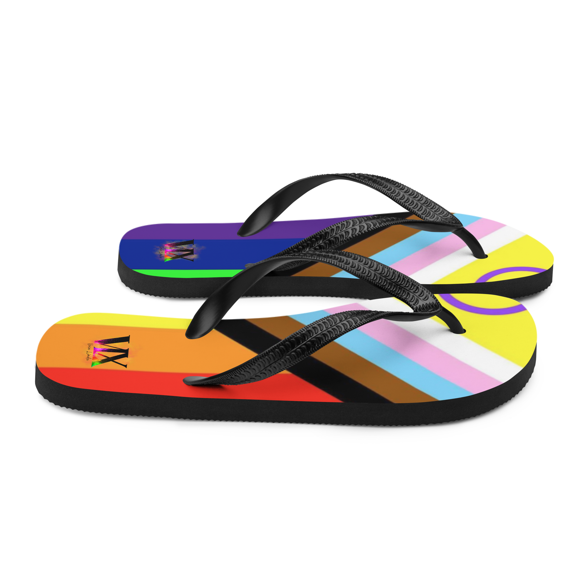 VOCE LINDX Intersex Pride Flip‑Flops – Rubber Sole with Soft Lined Strap &amp; Non‑Slip Grip – Inclusive Summer Footwear