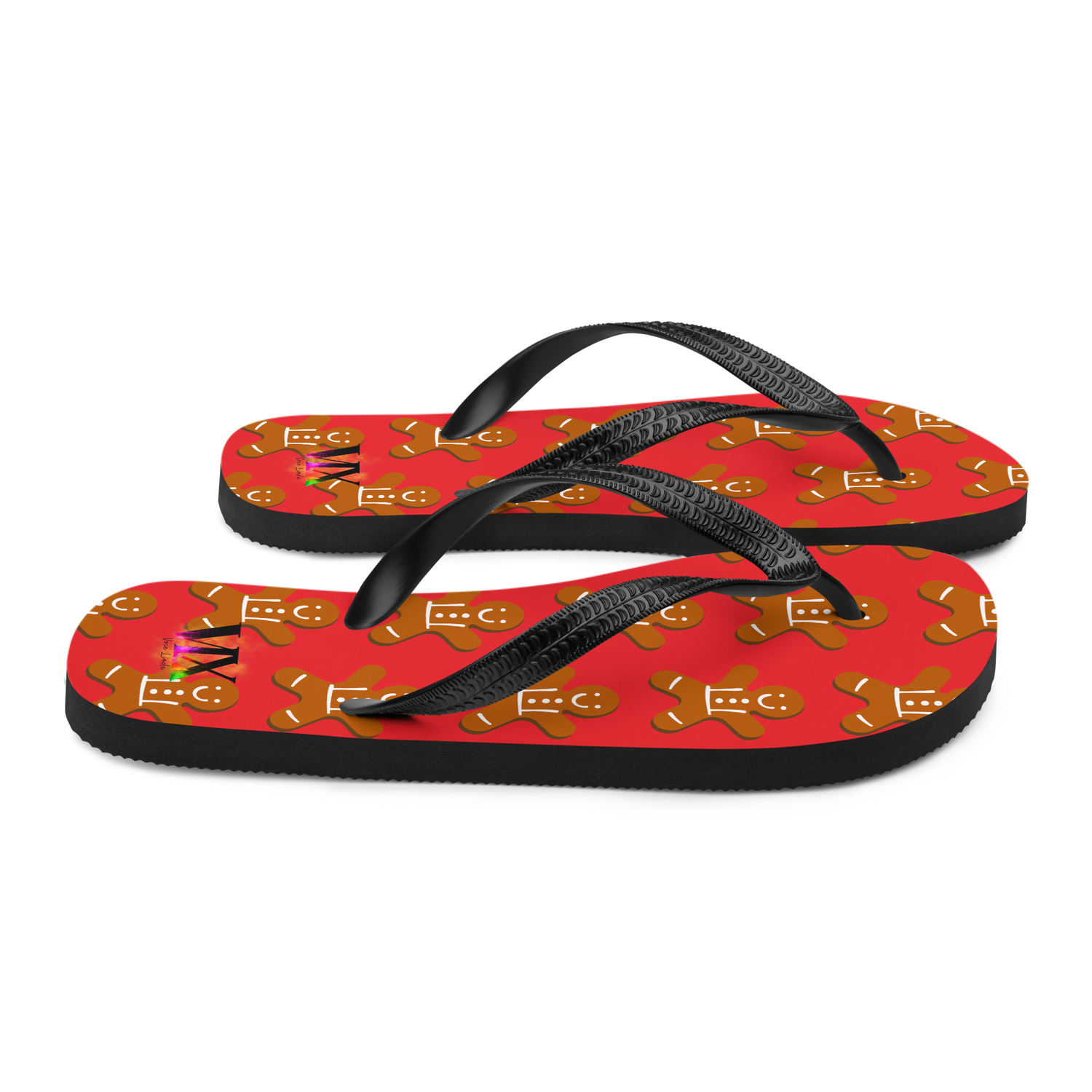VOCE LINDX Christmas Cookies Flip‑Flops – Festive Design, Cushioned Sole &amp; Non‑Slip Grip – Seasonal Summer Footwear