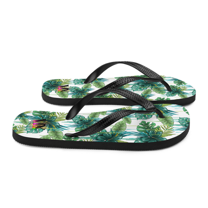VOCE LINDX Green Flower Flip‑Flops – Floral Design, Cushioned Sole &amp; Non‑Slip Grip – Lightweight Summer Footwear