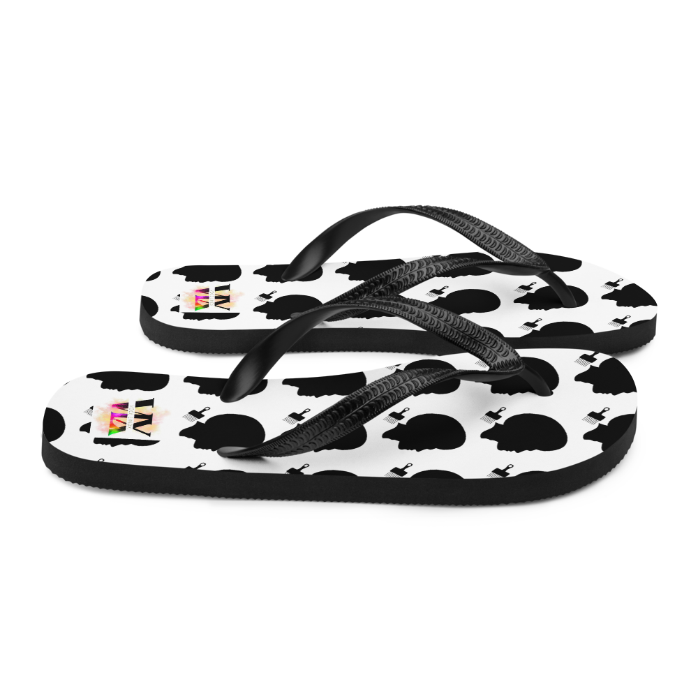 Black Power Flip-Flops – Cushioned Sole Sandals with Empowerment Fist Design | Bold Statement Footwear