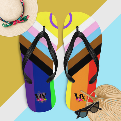 VOCE LINDX Intersex Pride Flip‑Flops – Rubber Sole with Soft Lined Strap &amp; Non‑Slip Grip – Inclusive Summer Footwear