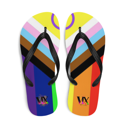 VOCE LINDX Intersex Pride Flip‑Flops – Rubber Sole with Soft Lined Strap &amp; Non‑Slip Grip – Inclusive Summer Footwear