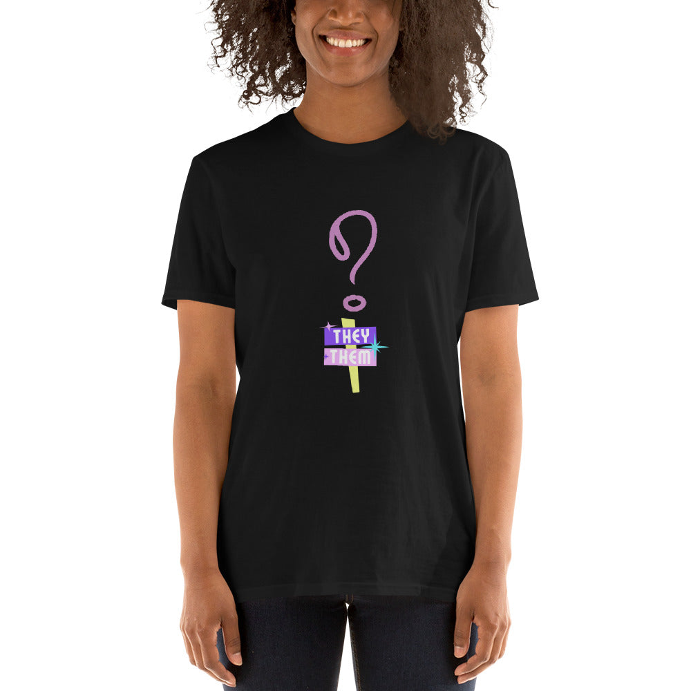 VOCE LINDX “They/Them” Short Sleeve T‑Shirt – 100 % Cotton Jersey, Pronoun-Statement Tee