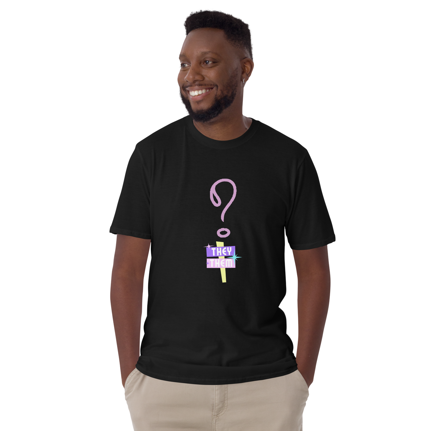 VOCE LINDX “They/Them” Short Sleeve T‑Shirt – 100 % Cotton Jersey, Pronoun-Statement Tee