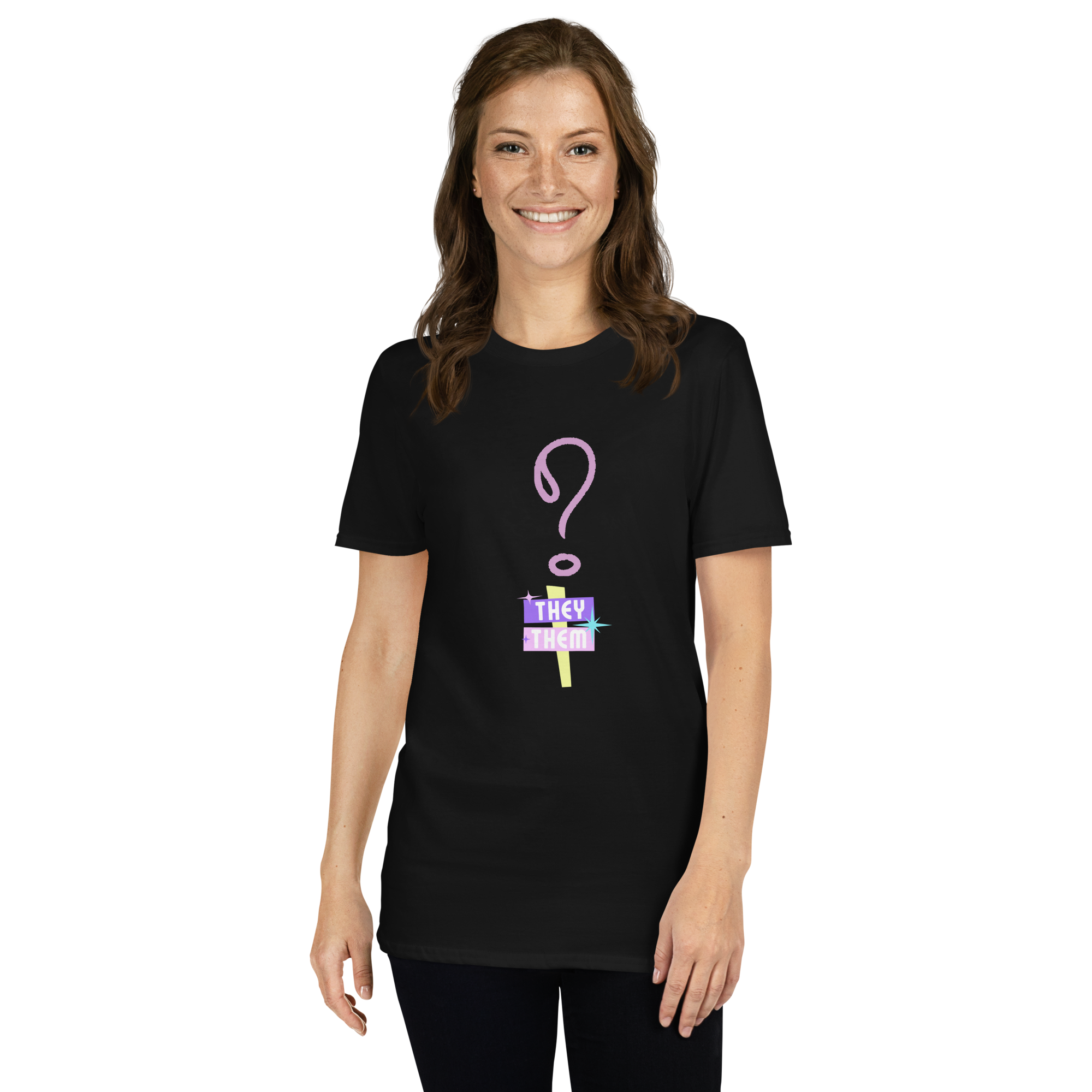 VOCE LINDX “They/Them” Short Sleeve T‑Shirt – 100 % Cotton Jersey, Pronoun-Statement Tee