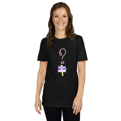 VOCE LINDX “They/Them” Short Sleeve T‑Shirt – 100 % Cotton Jersey, Pronoun-Statement Tee