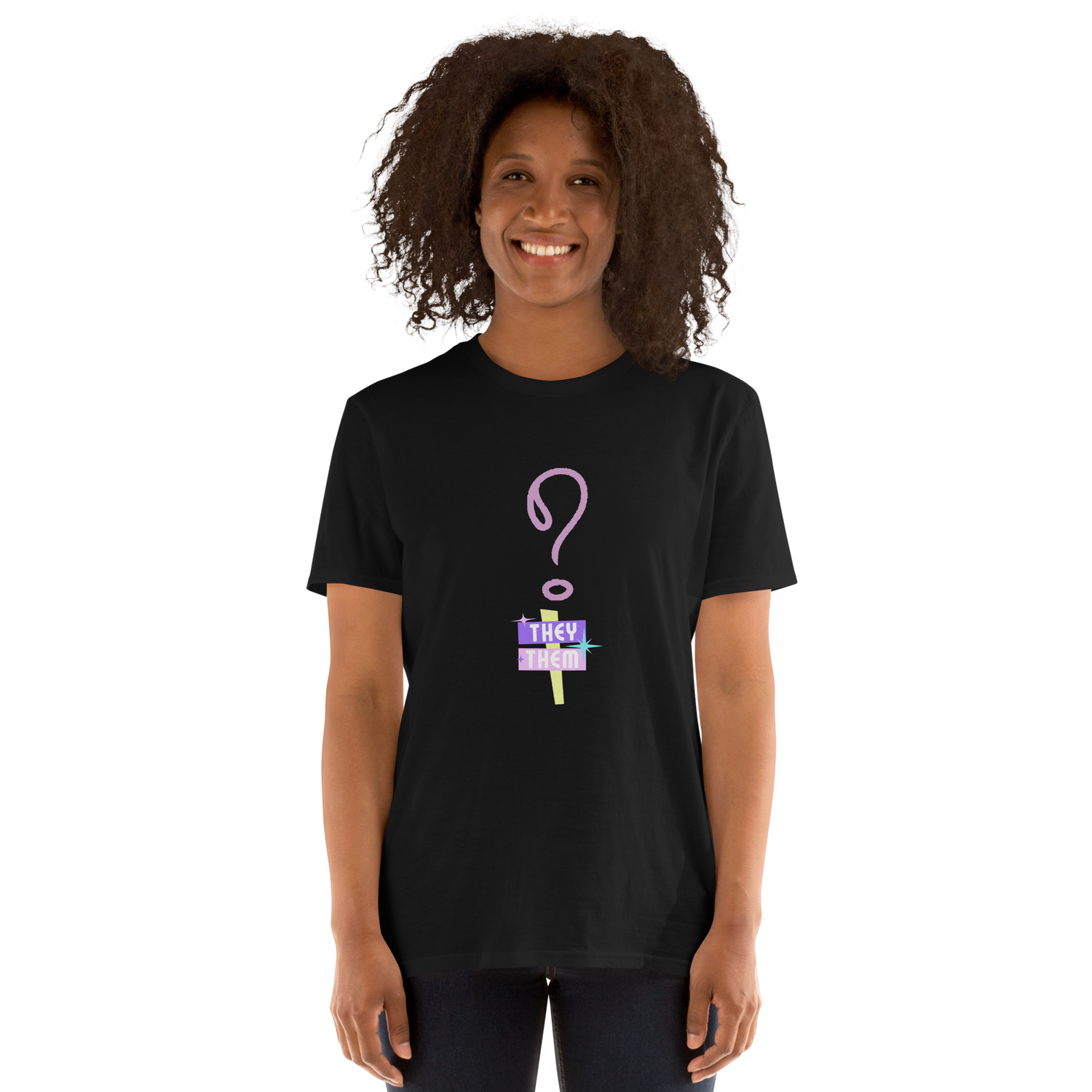VOCE LINDX “They/Them” Short Sleeve T‑Shirt – 100 % Cotton Jersey, Pronoun-Statement Tee