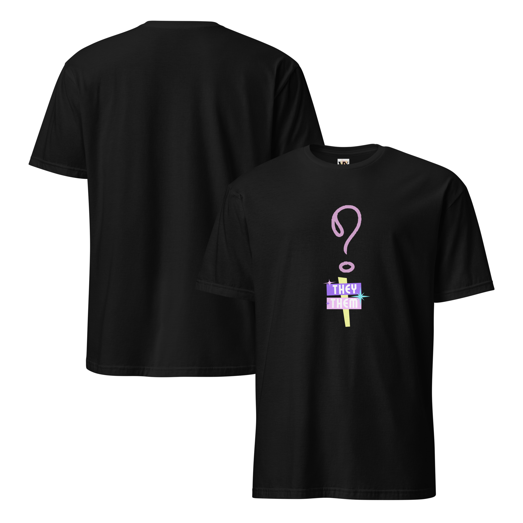 VOCE LINDX “They/Them” Short Sleeve T‑Shirt – 100 % Cotton Jersey, Pronoun-Statement Tee