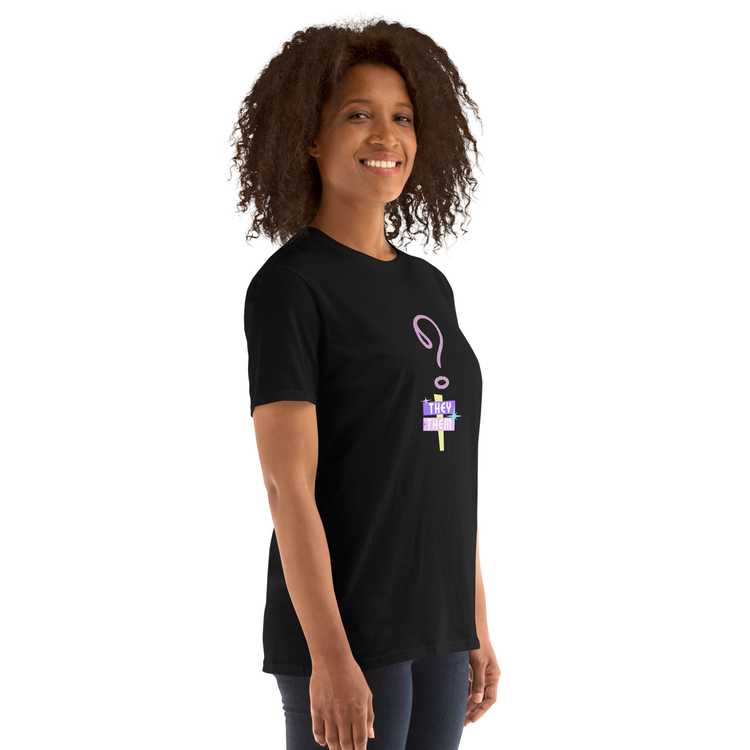 VOCE LINDX “They/Them” Short Sleeve T‑Shirt – 100 % Cotton Jersey, Pronoun-Statement Tee