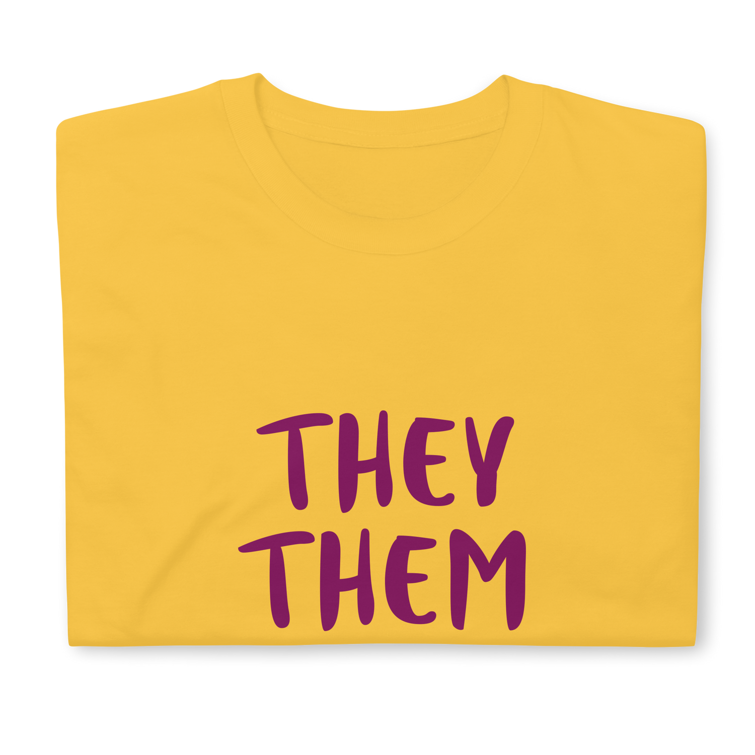 Short-Sleeve Cotton T-Shirt – “They/Them/Theirs” Pronouns Print | Inclusive Pride Design