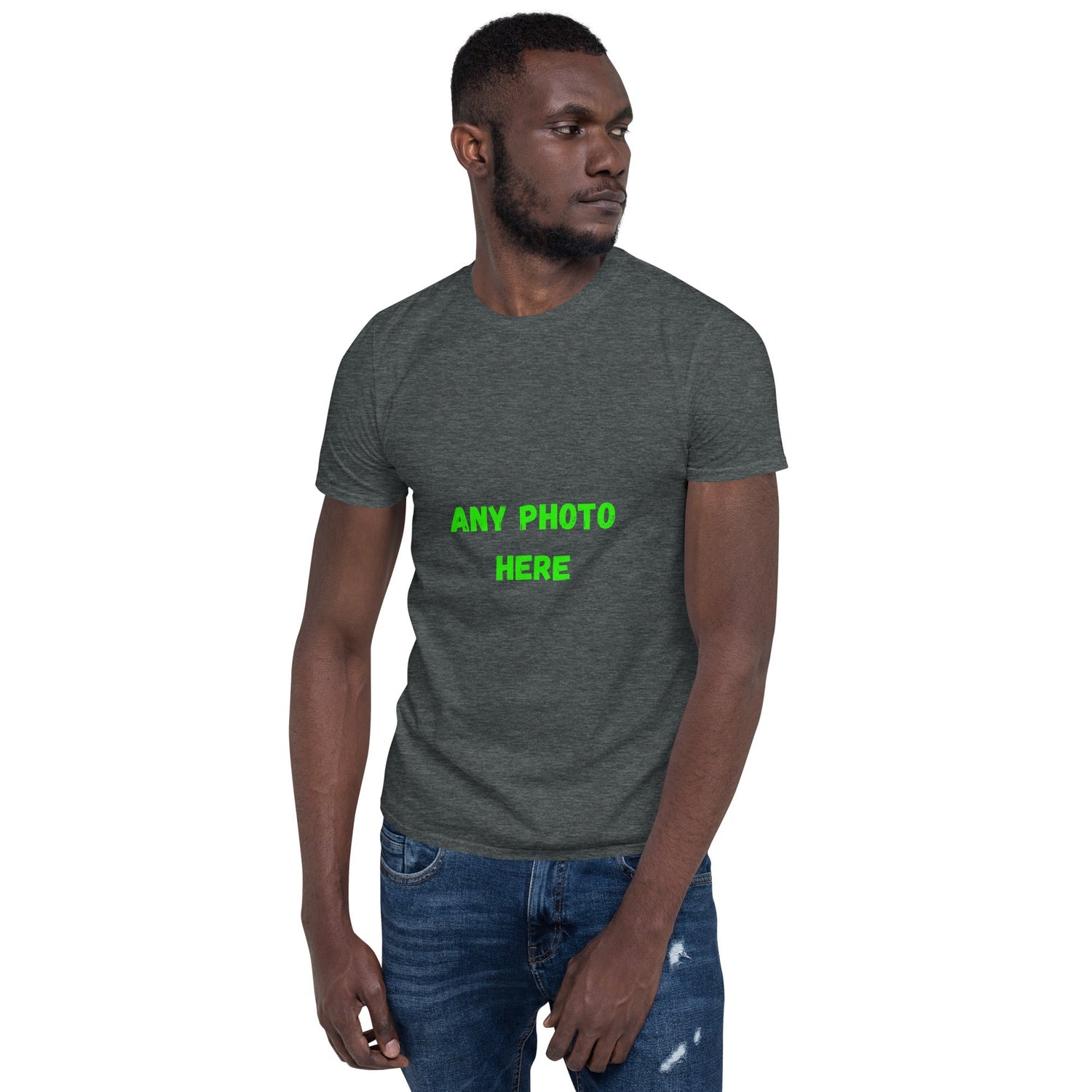 VOCE LINDX Short Sleeve T‑Shirt – Upload Your Photo or Image – 100 % Cotton Jersey, Personalised &amp; Comfortable