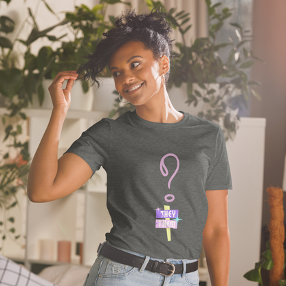 VOCE LINDX “They/Them” Short Sleeve T‑Shirt – 100 % Cotton Jersey, Pronoun-Statement Tee