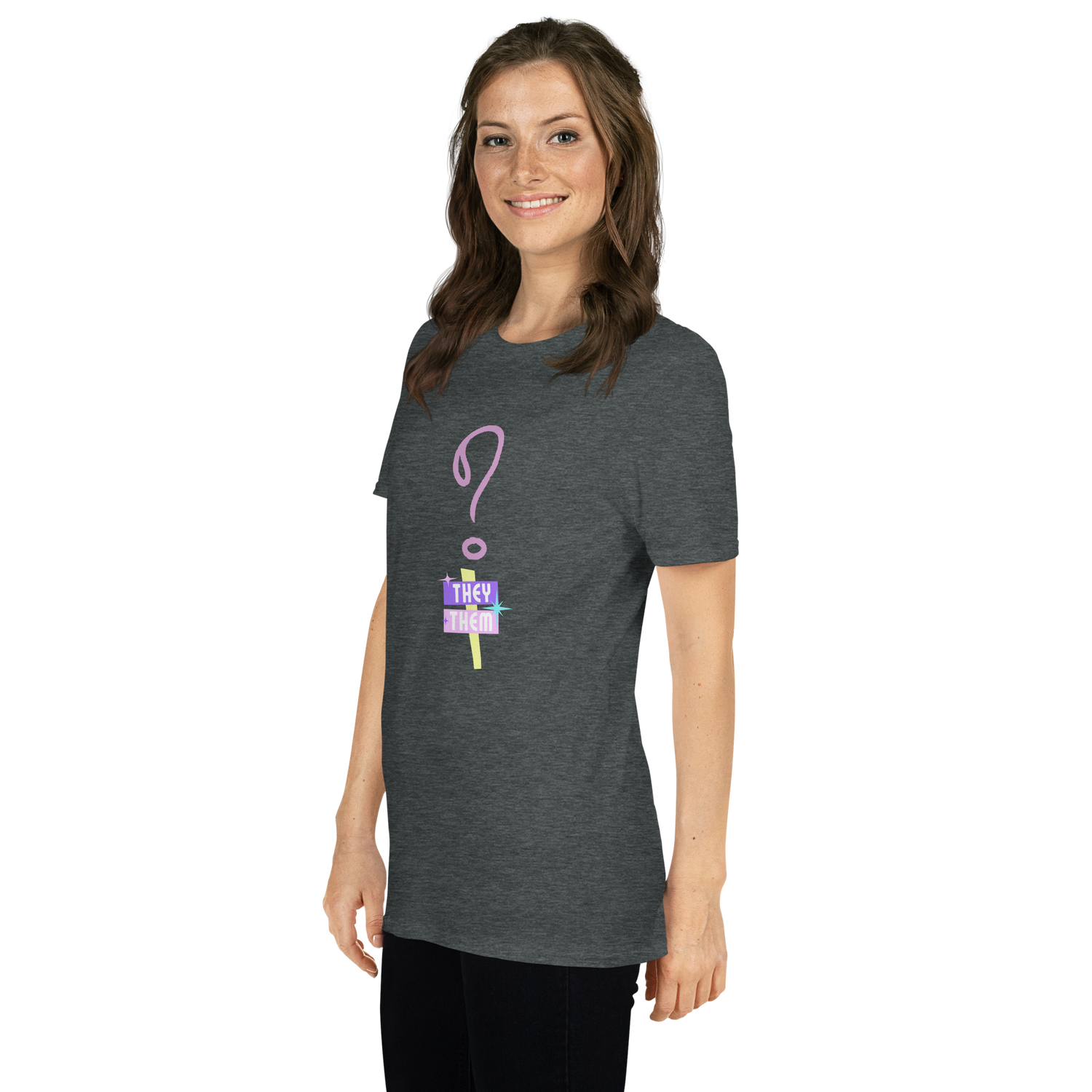 VOCE LINDX “They/Them” Short Sleeve T‑Shirt – 100 % Cotton Jersey, Pronoun-Statement Tee