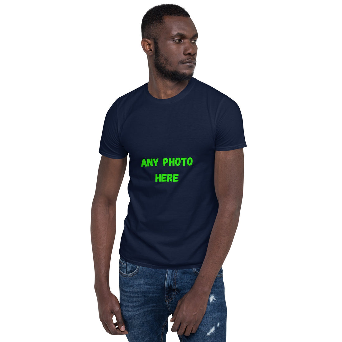 VOCE LINDX Short Sleeve T‑Shirt – Upload Your Photo or Image – 100 % Cotton Jersey, Personalised &amp; Comfortable