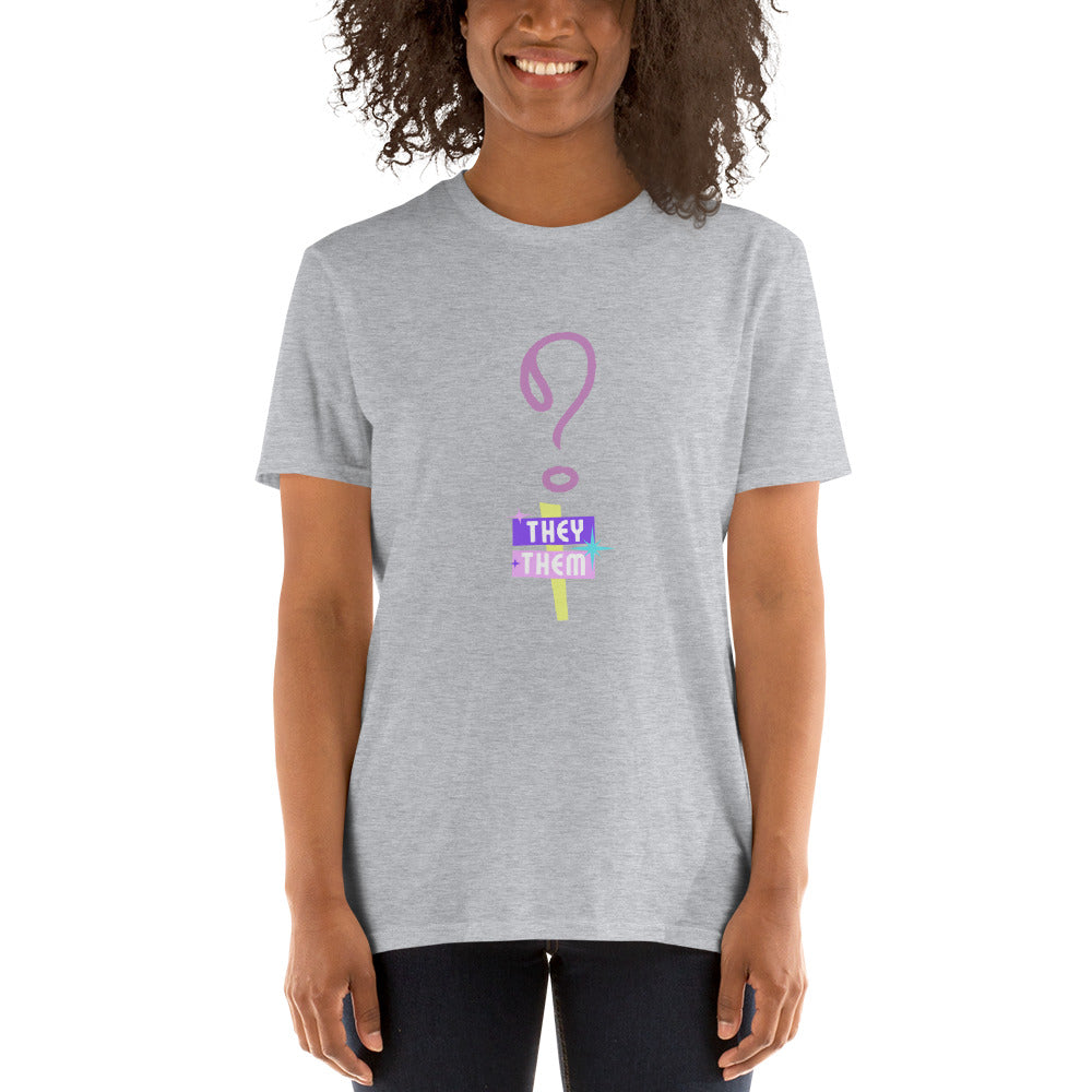 VOCE LINDX “They/Them” Short Sleeve T‑Shirt – 100 % Cotton Jersey, Pronoun-Statement Tee