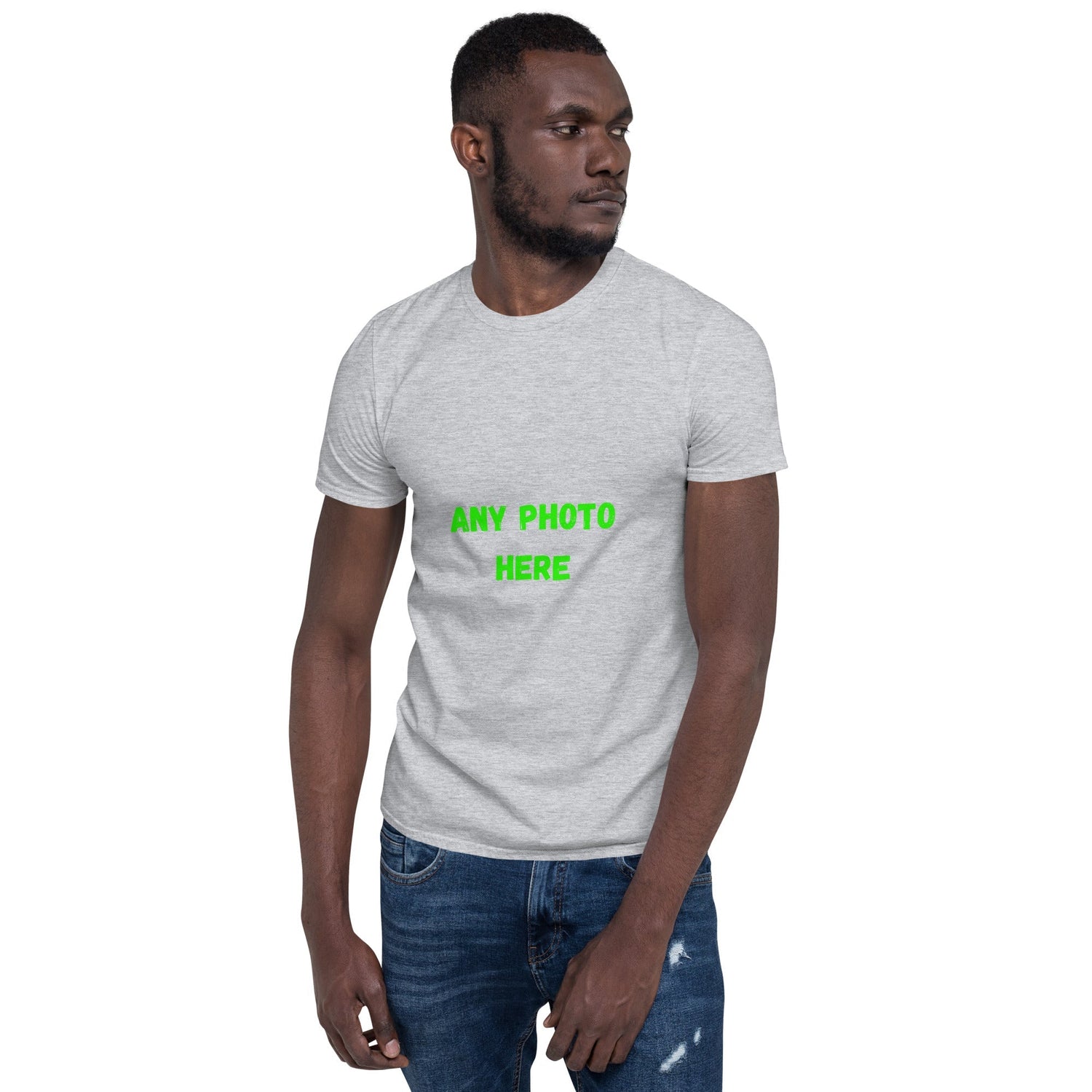 VOCE LINDX Short Sleeve T‑Shirt – Upload Your Photo or Image – 100 % Cotton Jersey, Personalised &amp; Comfortable