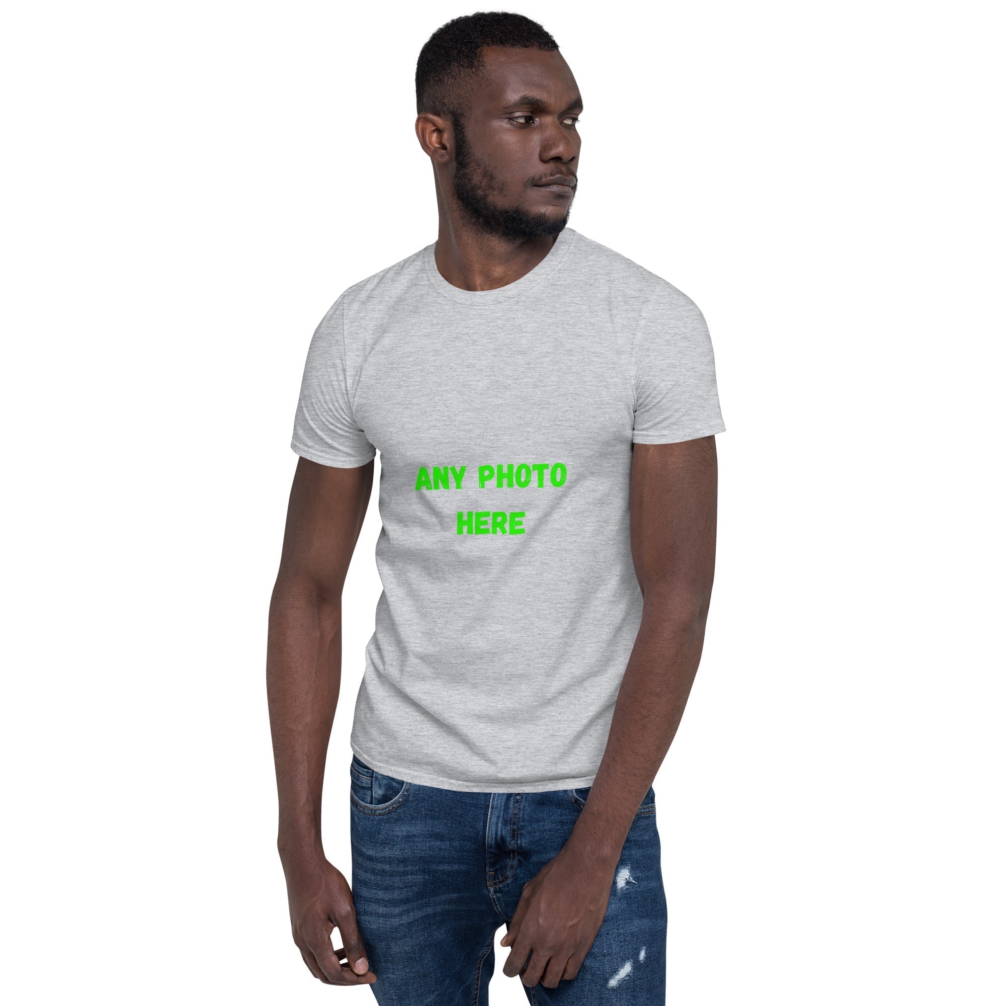 VOCE LINDX Short Sleeve T‑Shirt – Upload Your Photo or Image – 100 % Cotton Jersey, Personalised &amp; Comfortable