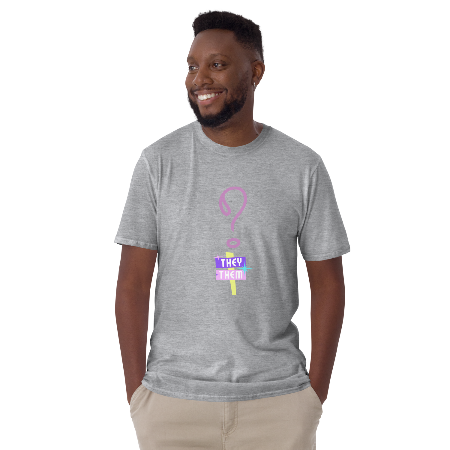 VOCE LINDX “They/Them” Short Sleeve T‑Shirt – 100 % Cotton Jersey, Pronoun-Statement Tee