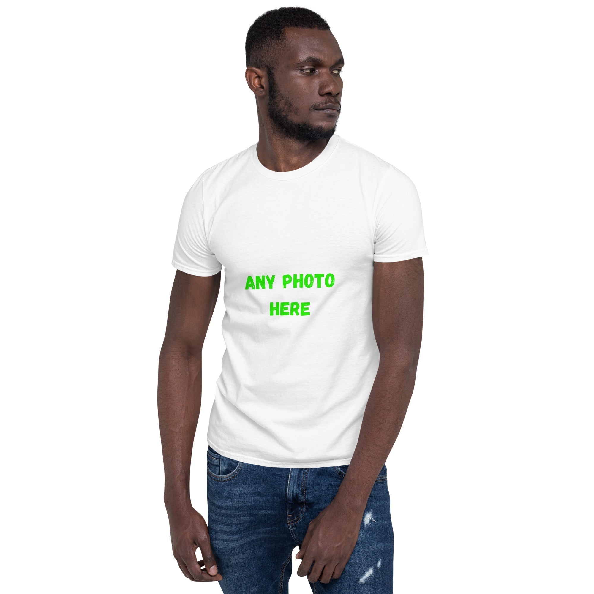 VOCE LINDX Short Sleeve T‑Shirt – Upload Your Photo or Image – 100 % Cotton Jersey, Personalised &amp; Comfortable