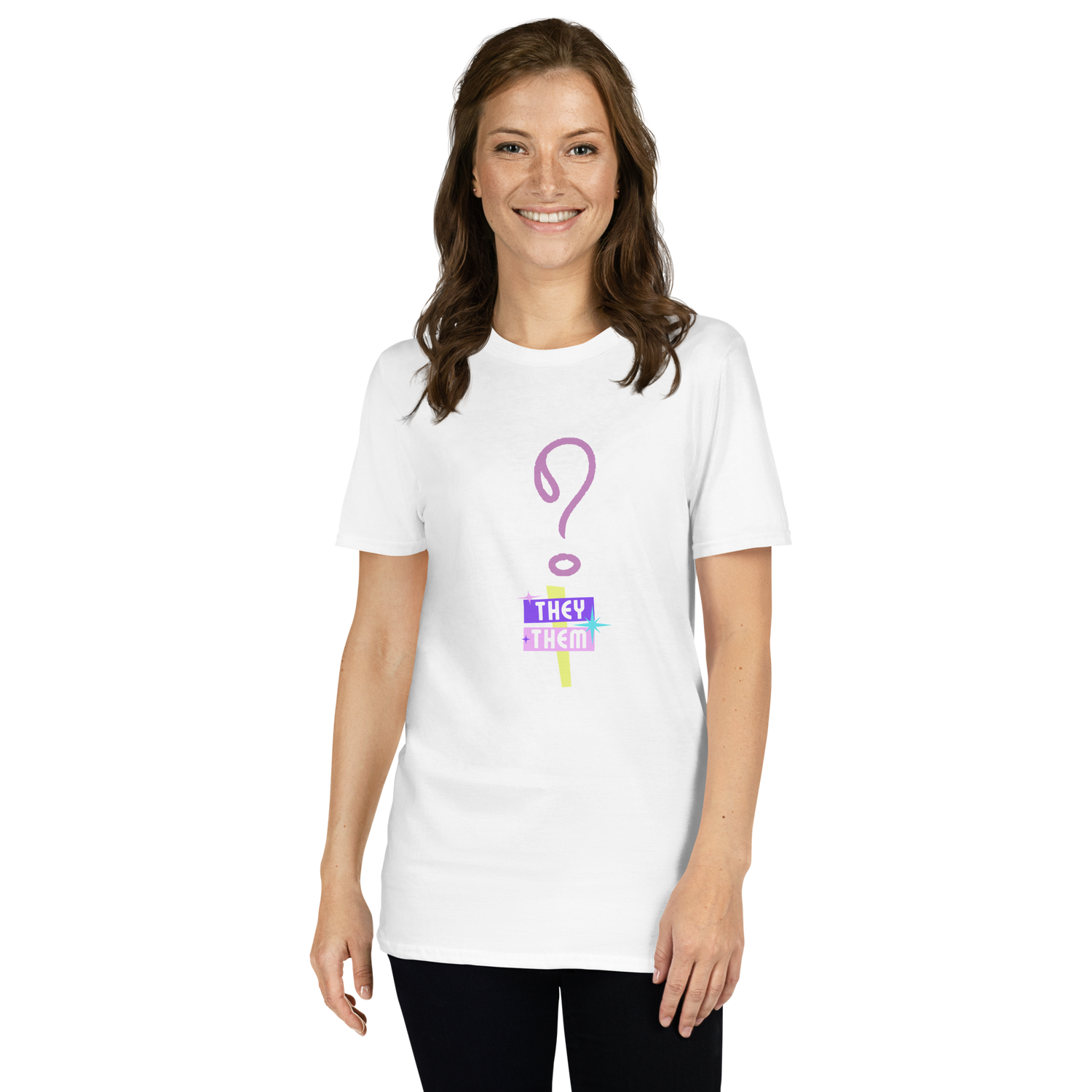 VOCE LINDX “They/Them” Short Sleeve T‑Shirt – 100 % Cotton Jersey, Pronoun-Statement Tee