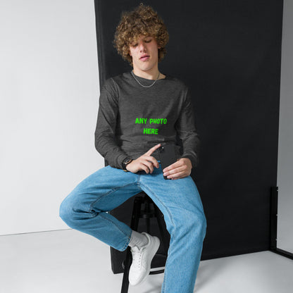 VOCE LINDX Long Sleeve Tee – Upload Your Photo or Design – 100% Cotton Jersey, Comfortable &amp; Customisable
