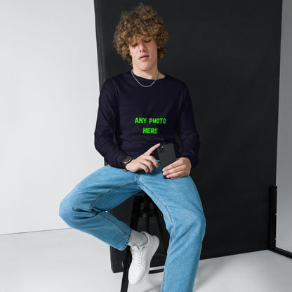 VOCE LINDX Long Sleeve Tee – Upload Your Photo or Design – 100% Cotton Jersey, Comfortable &amp; Customisable