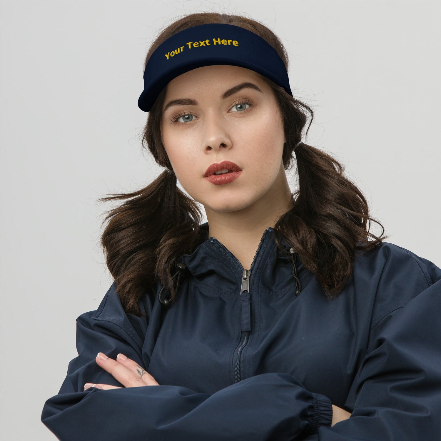 VOCE LINDX Flexfit Visor – Custom Text – Moisture-Wicking, Adjustable for All Genders