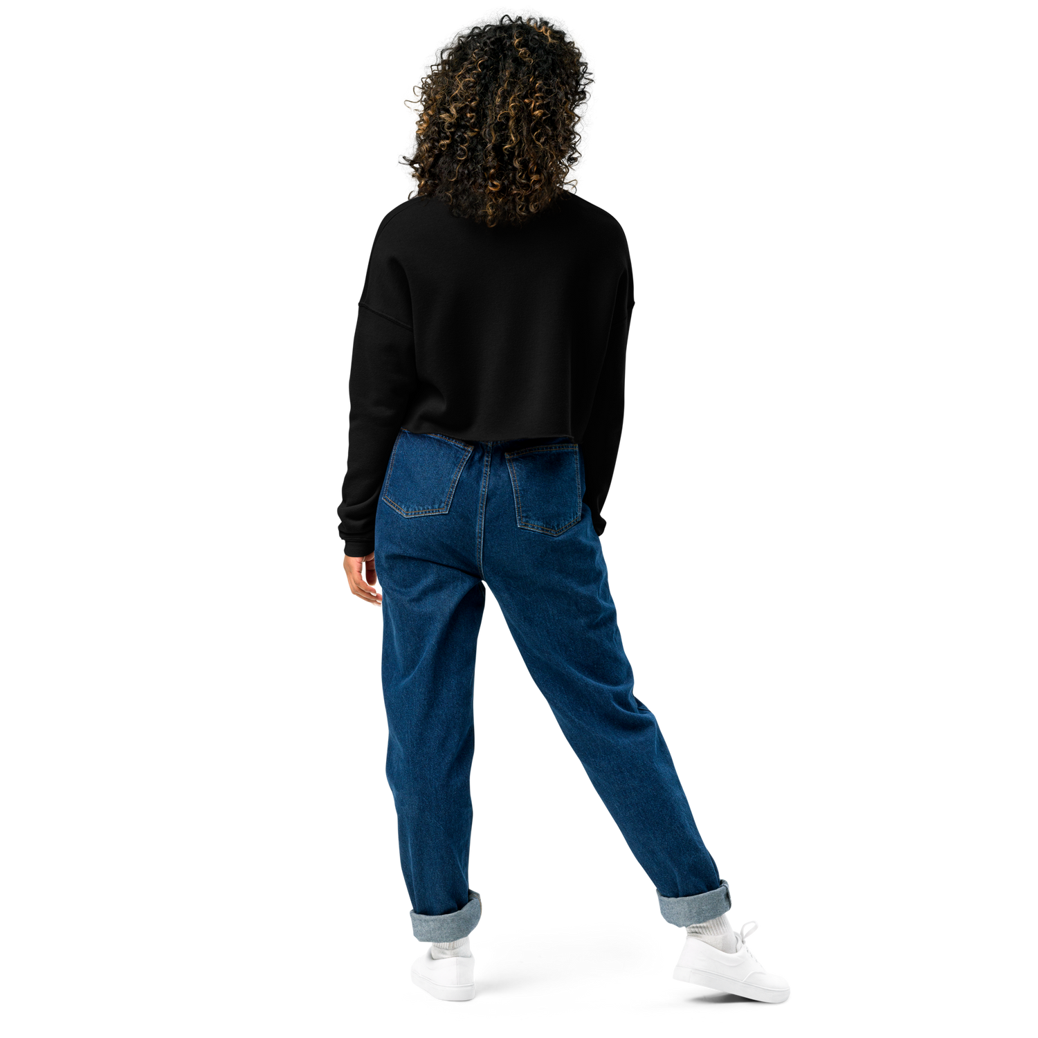 VOCE LINDX Cropped Sweatshirt – 50/50 Cotton–Poly Fleece, Ribbed Cuffs &amp; Raw Hem – Custom Artwork