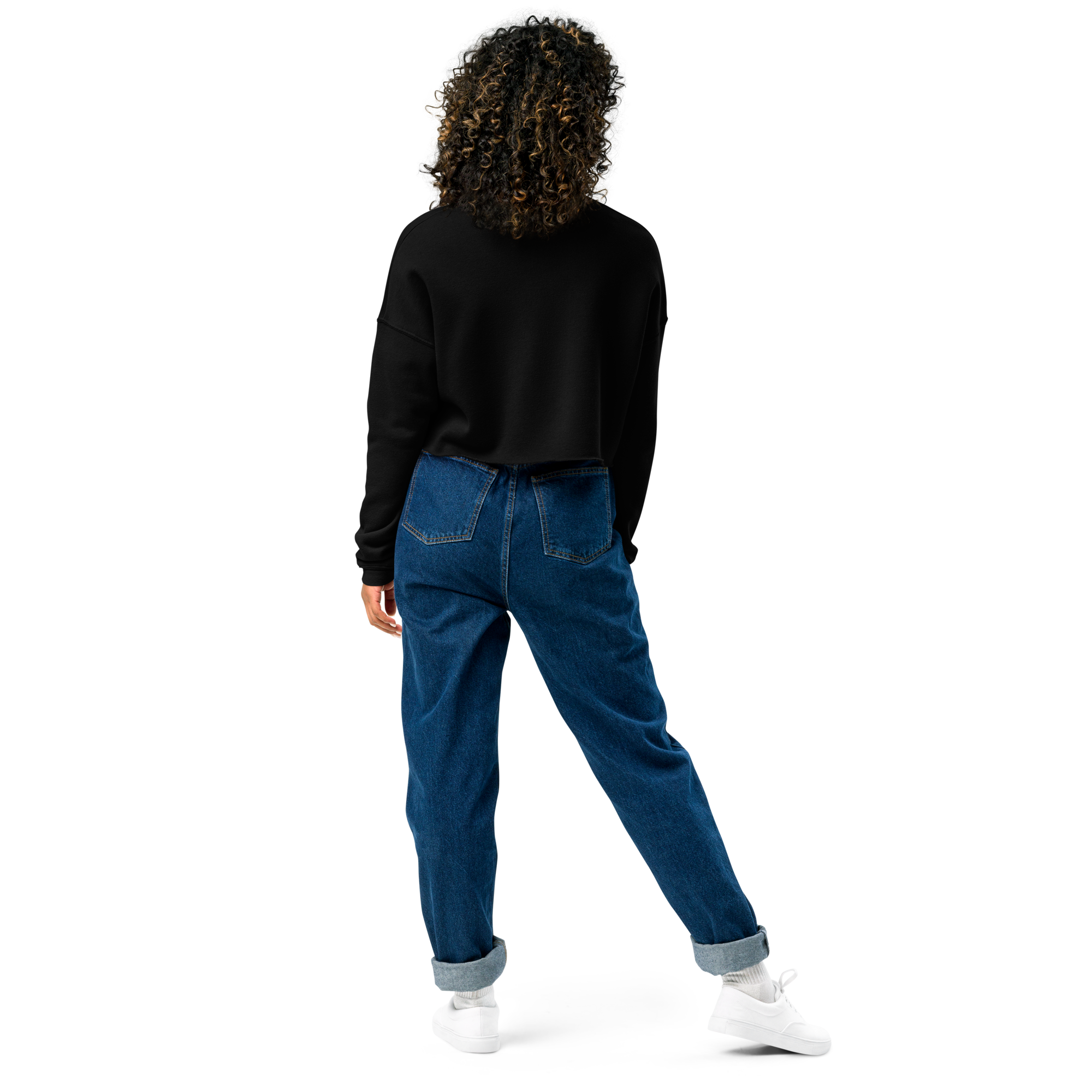 VOCE LINDX Cropped Sweatshirt – 50/50 Cotton–Poly Fleece, Ribbed Cuffs &amp; Raw Hem – Custom Artwork