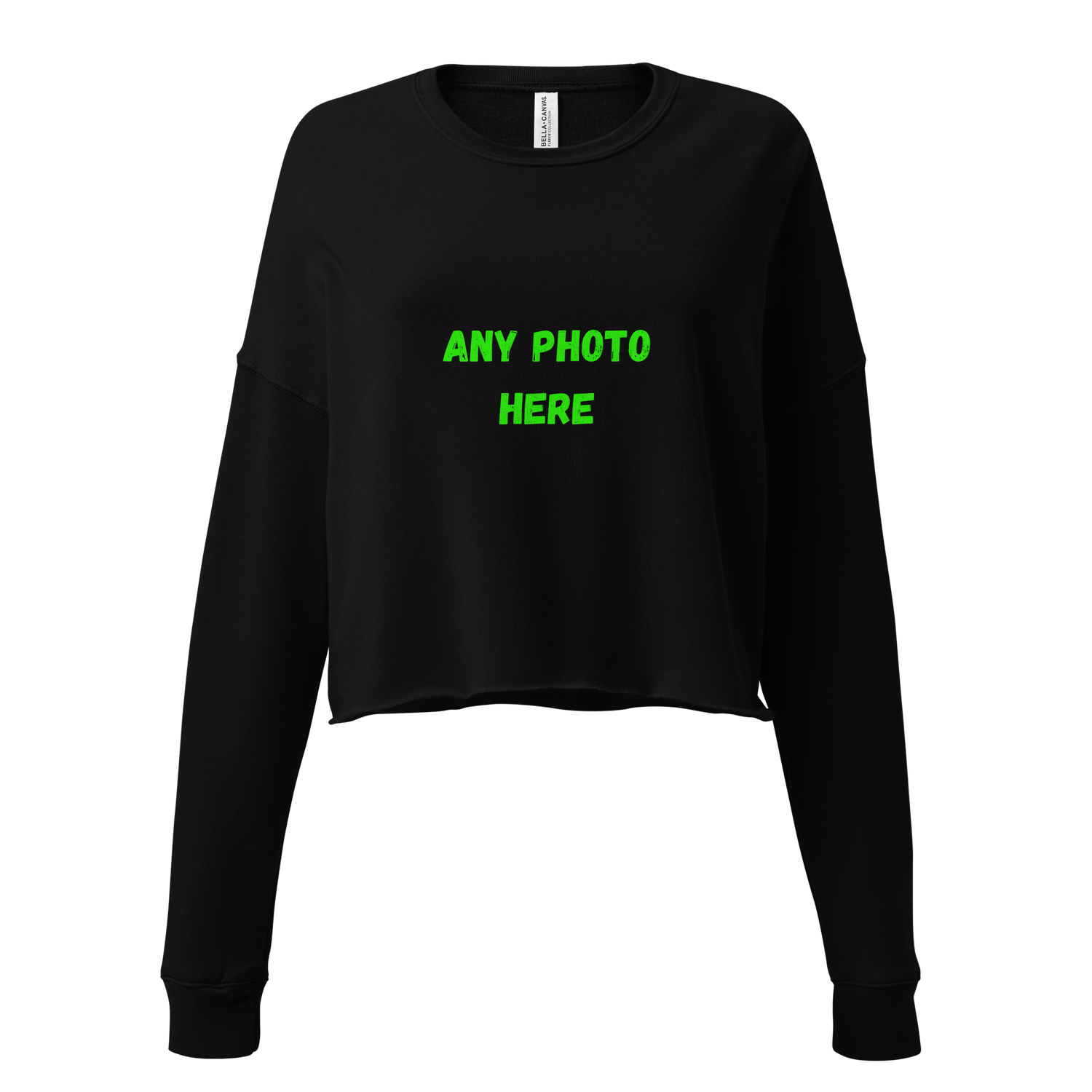 VOCE LINDX Cropped Sweatshirt – 50/50 Cotton–Poly Fleece, Ribbed Cuffs &amp; Raw Hem – Custom Artwork