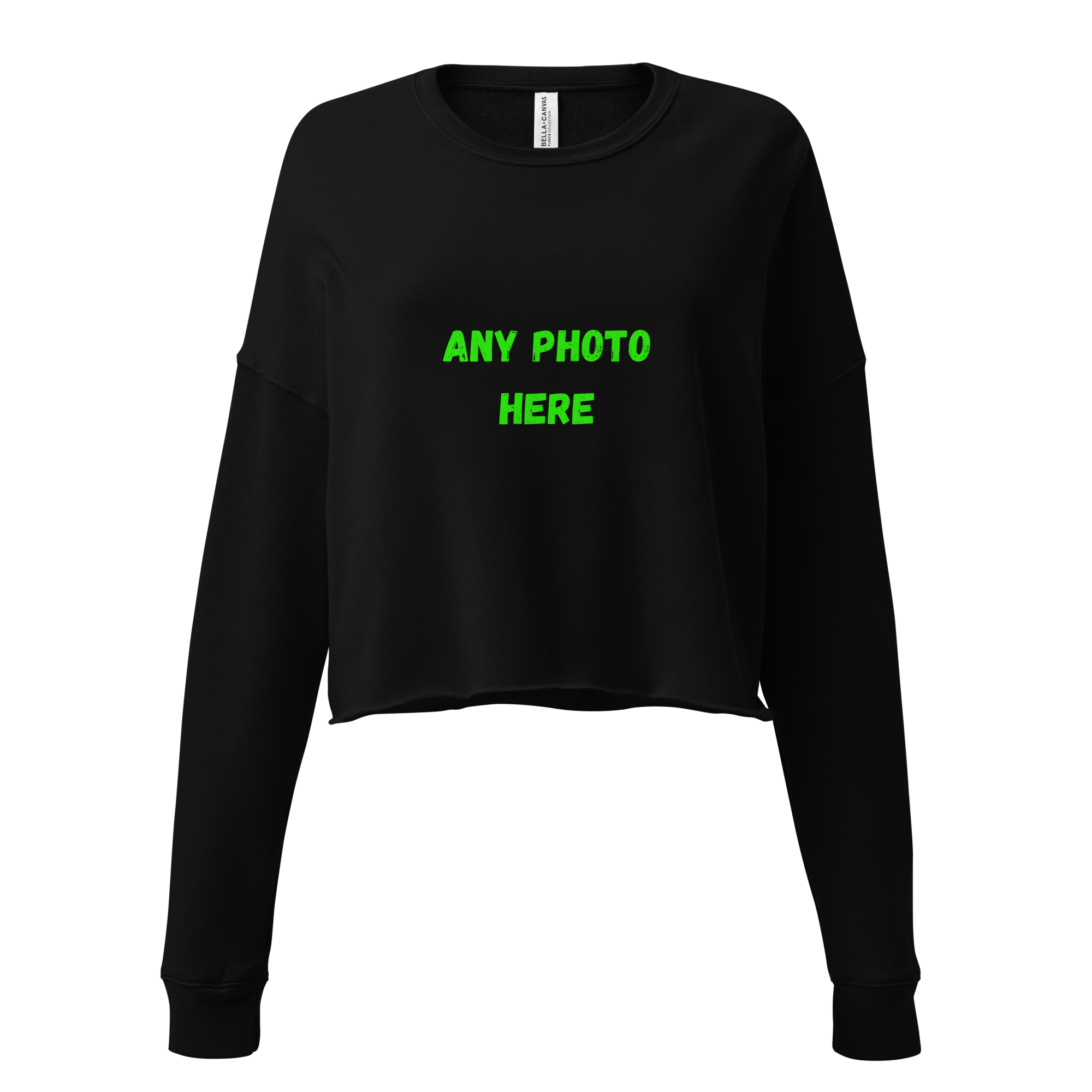 VOCE LINDX Cropped Sweatshirt – 50/50 Cotton–Poly Fleece, Ribbed Cuffs &amp; Raw Hem – Custom Artwork