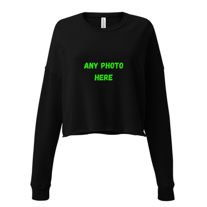 VOCE LINDX Cropped Sweatshirt – 50/50 Cotton–Poly Fleece, Ribbed Cuffs &amp; Raw Hem – Custom Artwork