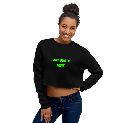 VOCE LINDX Cropped Sweatshirt – 50/50 Cotton–Poly Fleece, Ribbed Cuffs &amp; Raw Hem – Custom Artwork